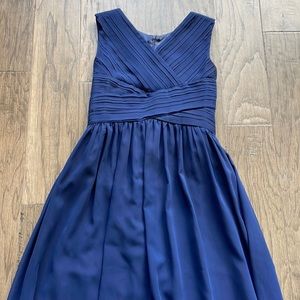 Long Navy Junior Bridesmaid/Formal Dress